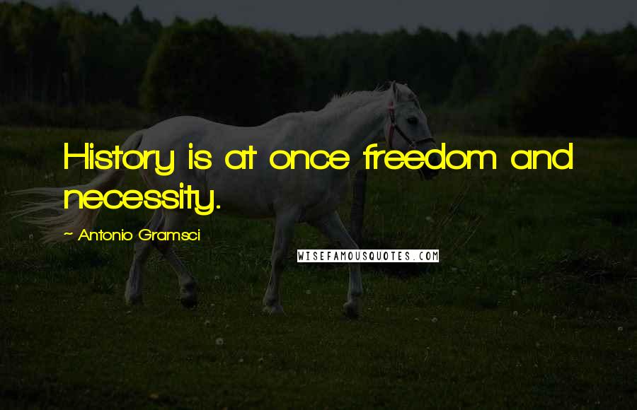 Antonio Gramsci Quotes: History is at once freedom and necessity.