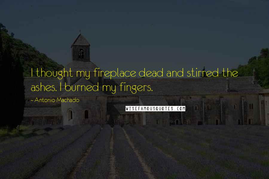 Antonio Machado Quotes: I thought my fireplace dead and stirred the ashes. I burned my fingers.