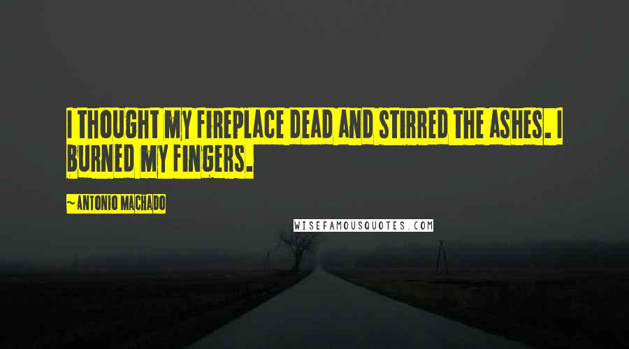 Antonio Machado Quotes: I thought my fireplace dead and stirred the ashes. I burned my fingers.