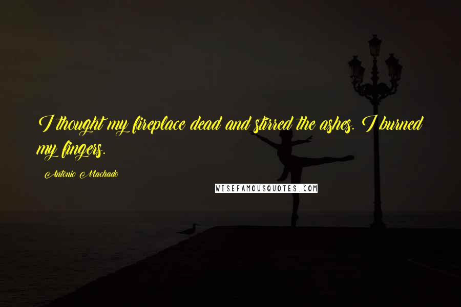 Antonio Machado Quotes: I thought my fireplace dead and stirred the ashes. I burned my fingers.