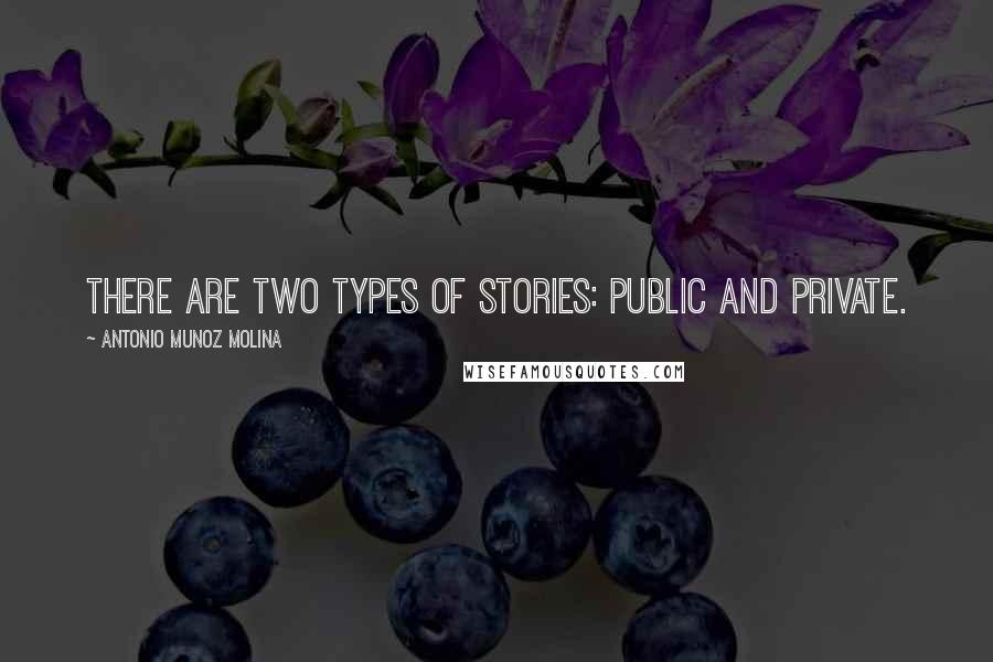 Antonio Munoz Molina Quotes: There are two types of stories: public and private.