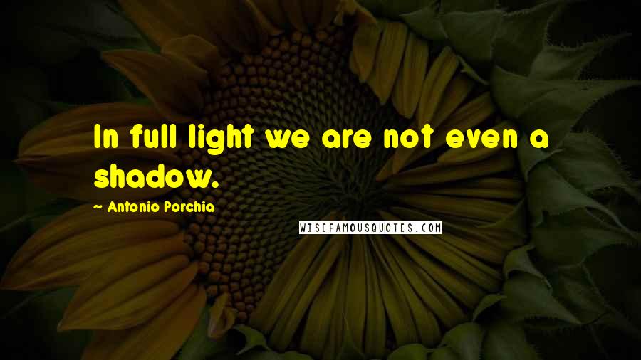 Antonio Porchia Quotes: In full light we are not even a shadow.