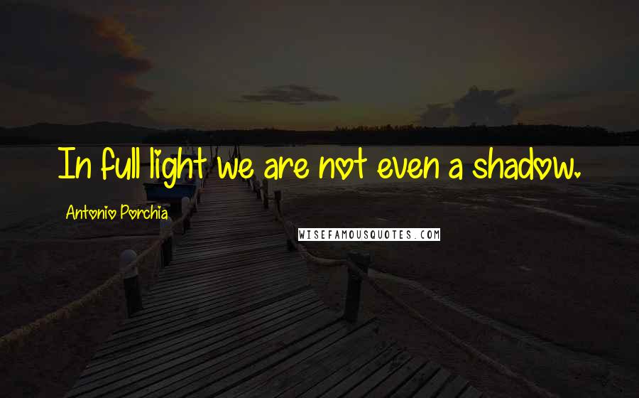 Antonio Porchia Quotes: In full light we are not even a shadow.