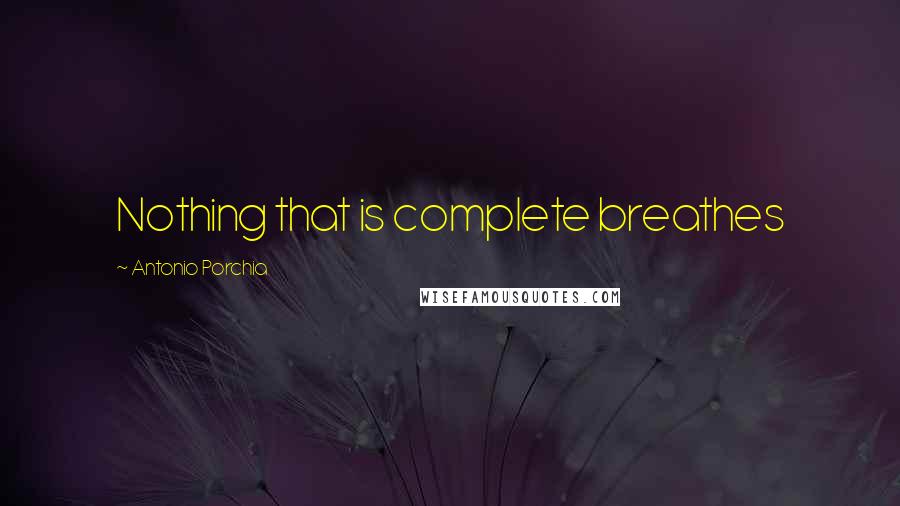 Antonio Porchia Quotes: Nothing that is complete breathes