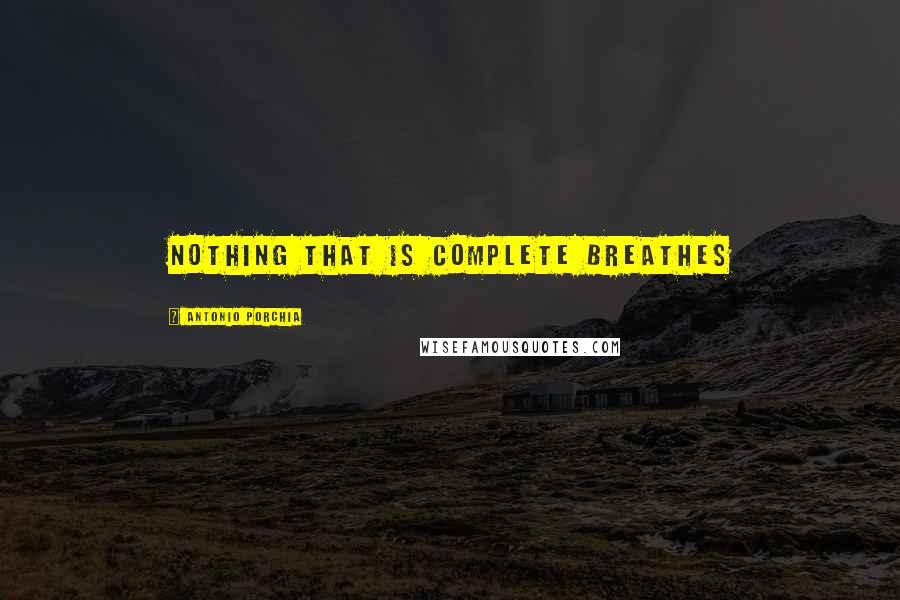 Antonio Porchia Quotes: Nothing that is complete breathes