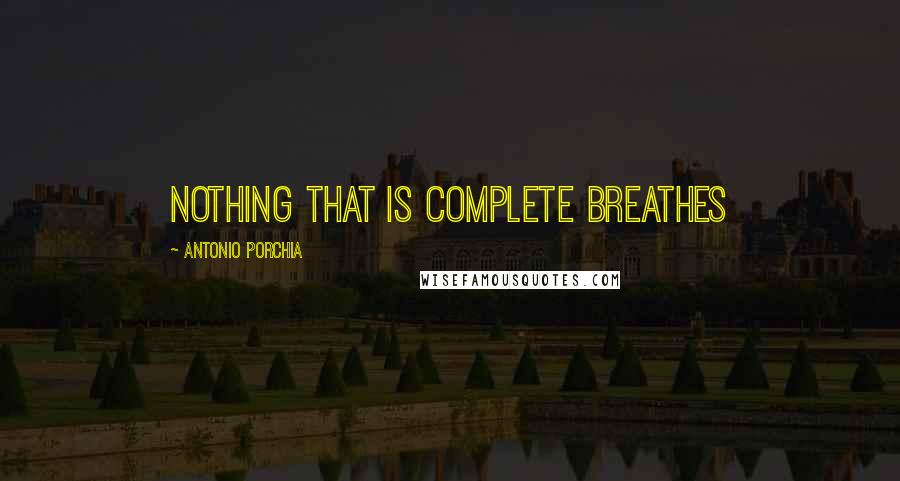 Antonio Porchia Quotes: Nothing that is complete breathes