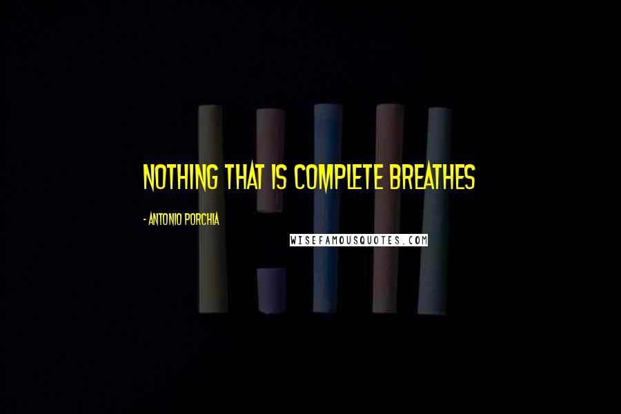 Antonio Porchia Quotes: Nothing that is complete breathes