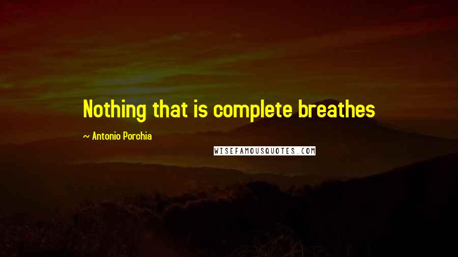 Antonio Porchia Quotes: Nothing that is complete breathes