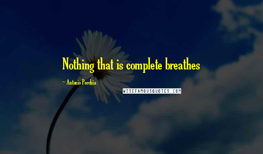 Antonio Porchia Quotes: Nothing that is complete breathes