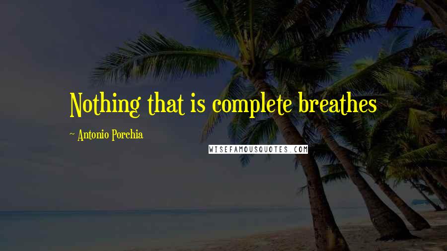 Antonio Porchia Quotes: Nothing that is complete breathes