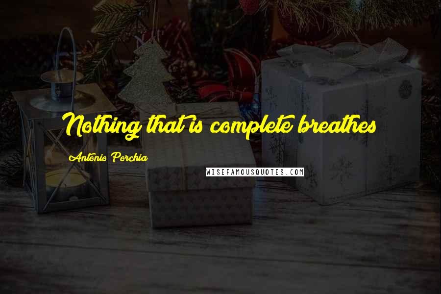 Antonio Porchia Quotes: Nothing that is complete breathes