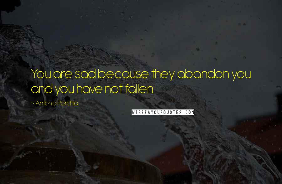 Antonio Porchia Quotes: You are sad because they abandon you and you have not fallen.