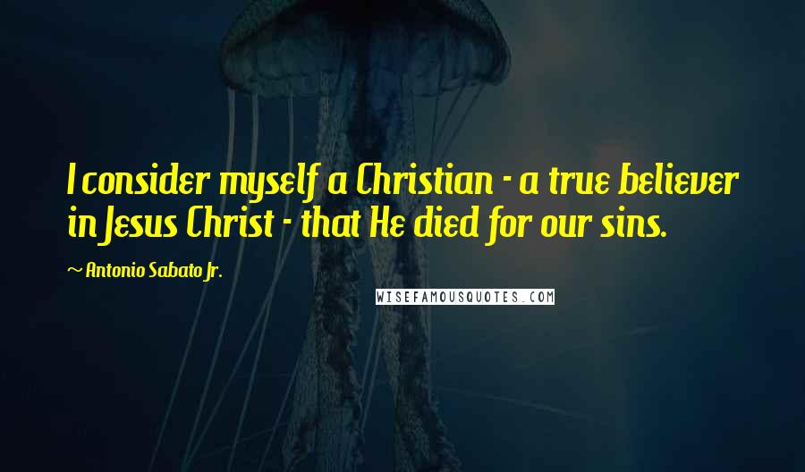 Antonio Sabato Jr. Quotes: I consider myself a Christian - a true believer in Jesus Christ - that He died for our sins.