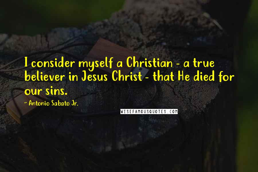 Antonio Sabato Jr. Quotes: I consider myself a Christian - a true believer in Jesus Christ - that He died for our sins.