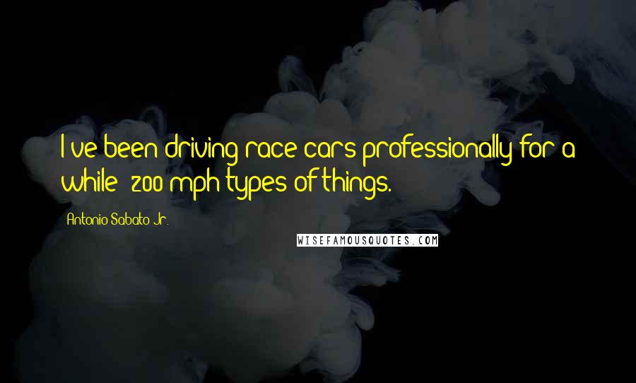 Antonio Sabato Jr. Quotes: I've been driving race cars professionally for a while: 200 mph types of things.