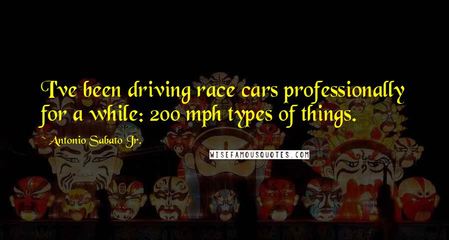 Antonio Sabato Jr. Quotes: I've been driving race cars professionally for a while: 200 mph types of things.