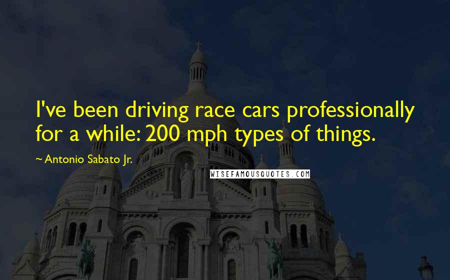 Antonio Sabato Jr. Quotes: I've been driving race cars professionally for a while: 200 mph types of things.