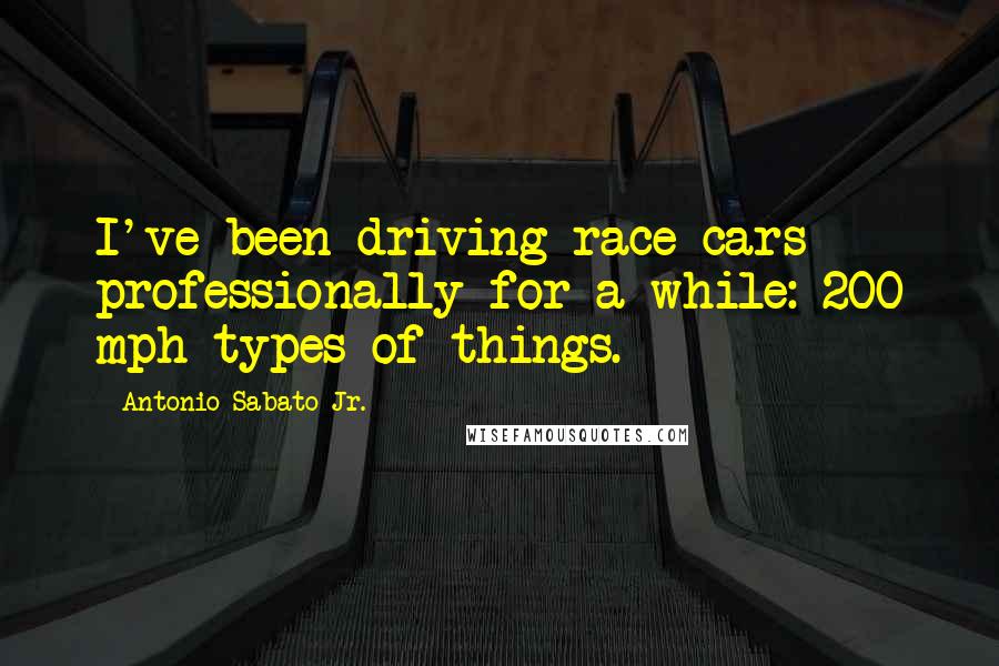 Antonio Sabato Jr. Quotes: I've been driving race cars professionally for a while: 200 mph types of things.