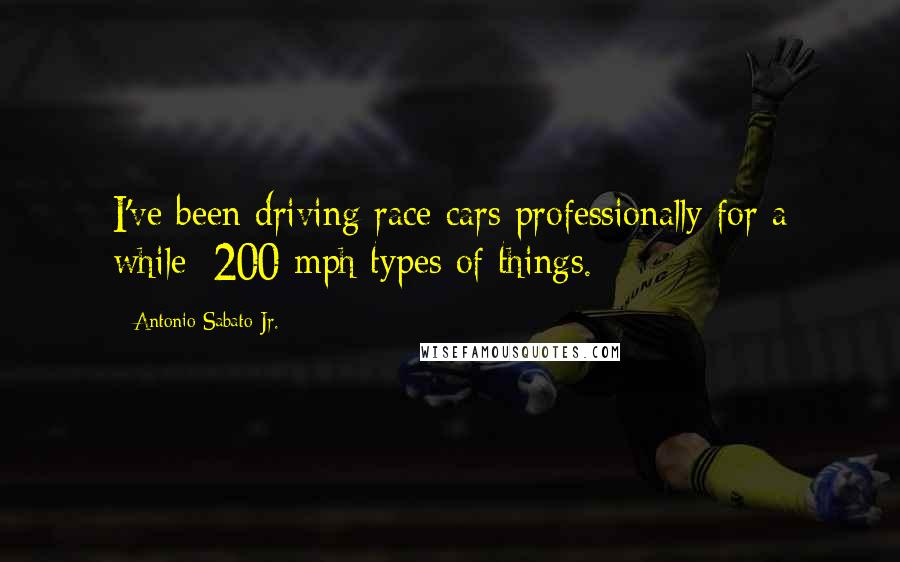 Antonio Sabato Jr. Quotes: I've been driving race cars professionally for a while: 200 mph types of things.