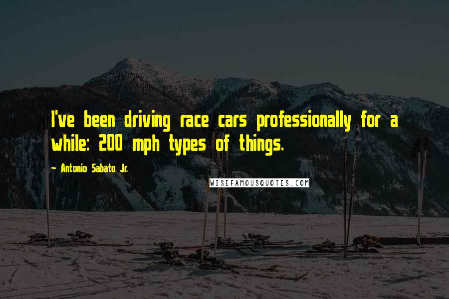 Antonio Sabato Jr. Quotes: I've been driving race cars professionally for a while: 200 mph types of things.