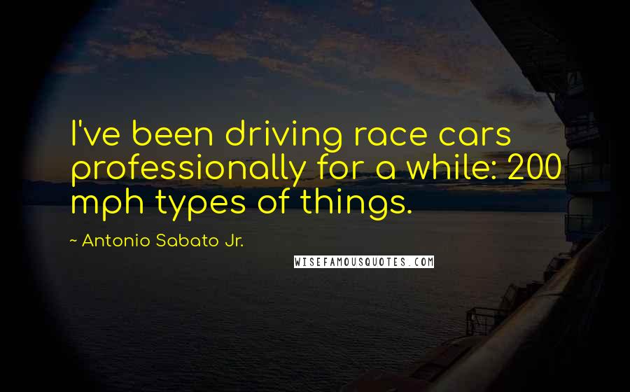 Antonio Sabato Jr. Quotes: I've been driving race cars professionally for a while: 200 mph types of things.