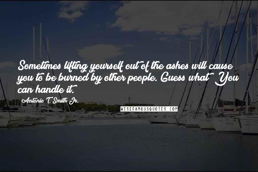 Antonio T. Smith Jr. Quotes: Sometimes lifting yourself out of the ashes will cause you to be burned by other people. Guess what? You can handle it.