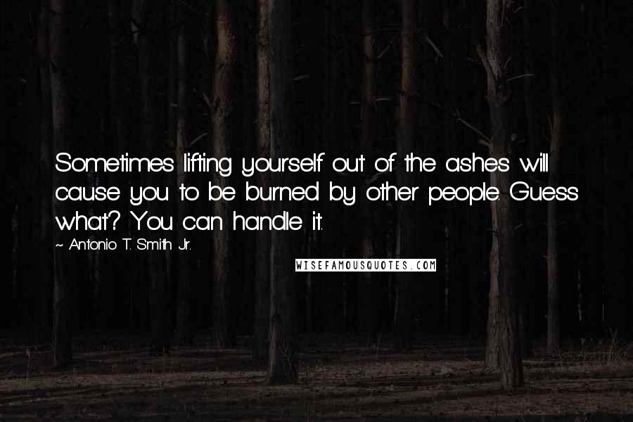 Antonio T. Smith Jr. Quotes: Sometimes lifting yourself out of the ashes will cause you to be burned by other people. Guess what? You can handle it.
