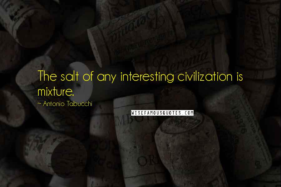 Antonio Tabucchi Quotes: The salt of any interesting civilization is mixture.