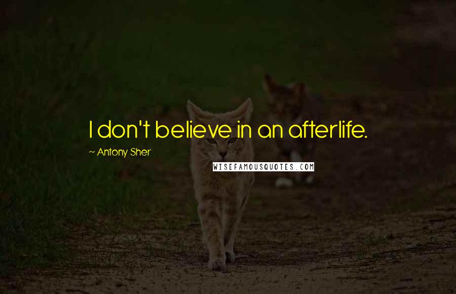 Antony Sher Quotes: I don't believe in an afterlife.