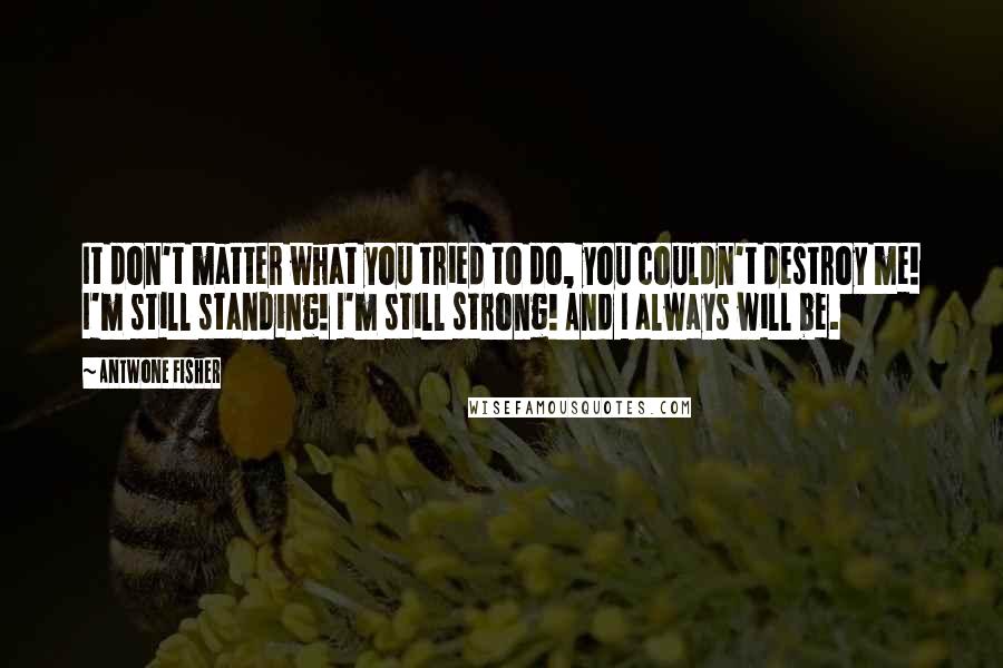 Antwone Fisher Quotes: It don't matter what you tried to do, you couldn't destroy me! I'm still standing! I'm still strong! And I always will be.