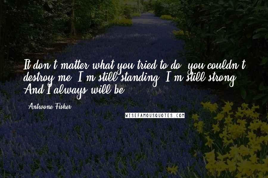 Antwone Fisher Quotes: It don't matter what you tried to do, you couldn't destroy me! I'm still standing! I'm still strong! And I always will be.