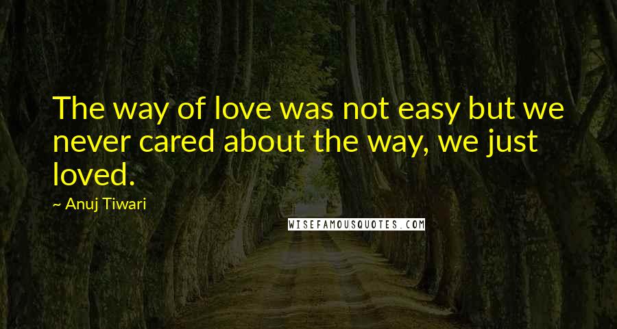 Anuj Tiwari Quotes: The way of love was not easy but we never cared about the way, we just loved.