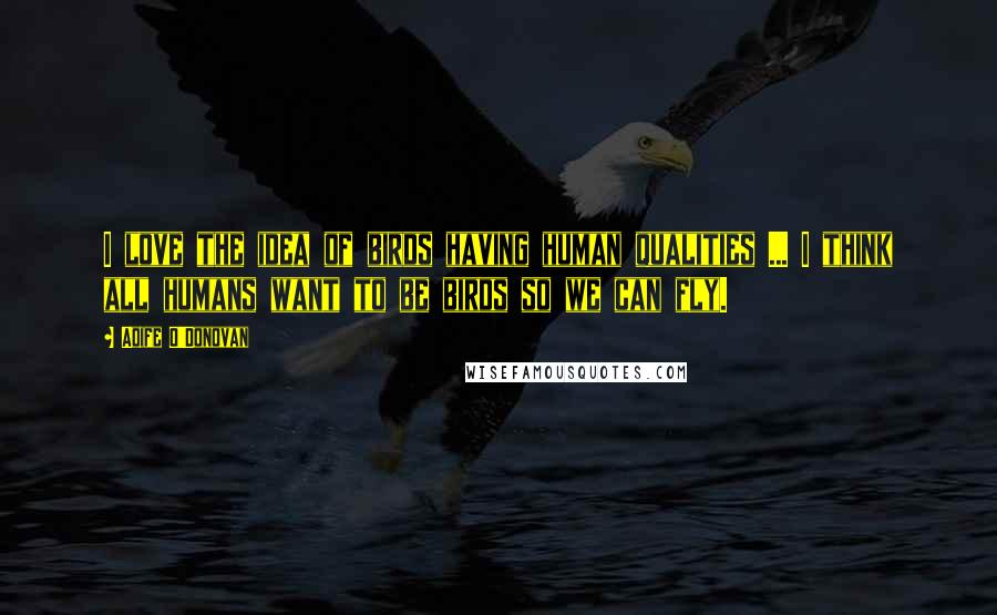 Aoife O'Donovan Quotes: I love the idea of birds having human qualities ... I think all humans want to be birds so we can fly.