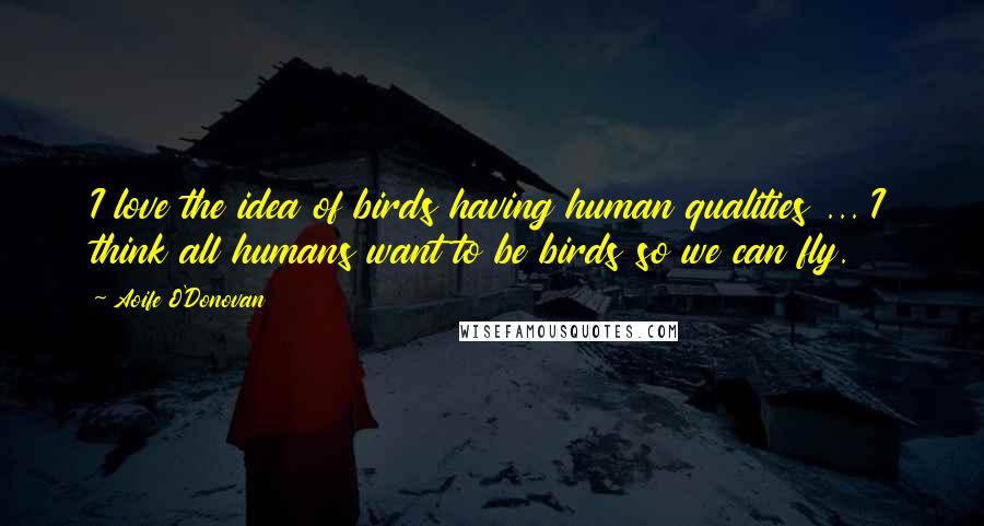 Aoife O'Donovan Quotes: I love the idea of birds having human qualities ... I think all humans want to be birds so we can fly.