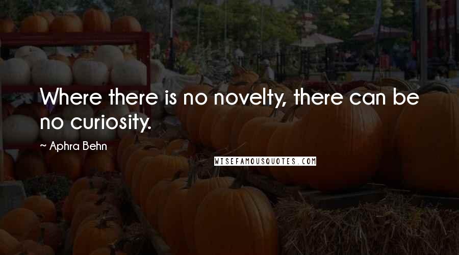 Aphra Behn Quotes: Where there is no novelty, there can be no curiosity.