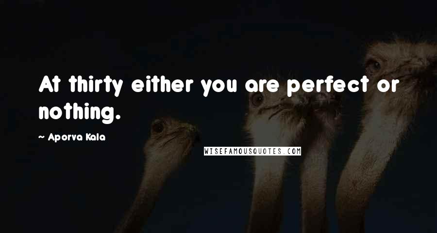 Aporva Kala Quotes: At thirty either you are perfect or nothing.