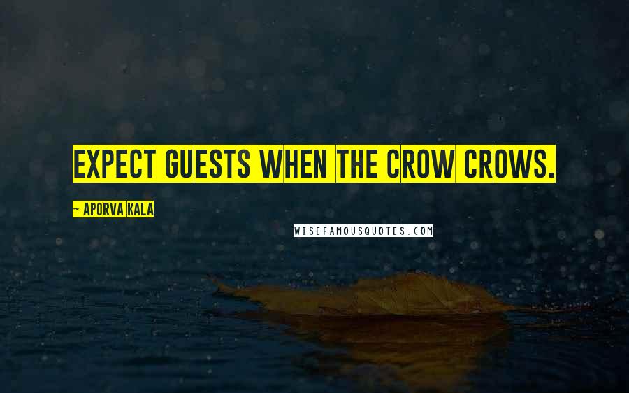 Aporva Kala Quotes: Expect guests when the crow crows.