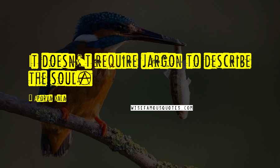 Aporva Kala Quotes: It doesn't require jargon to describe the soul.