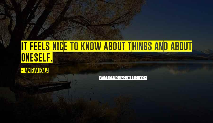 Aporva Kala Quotes: It feels nice to know about things and about oneself.