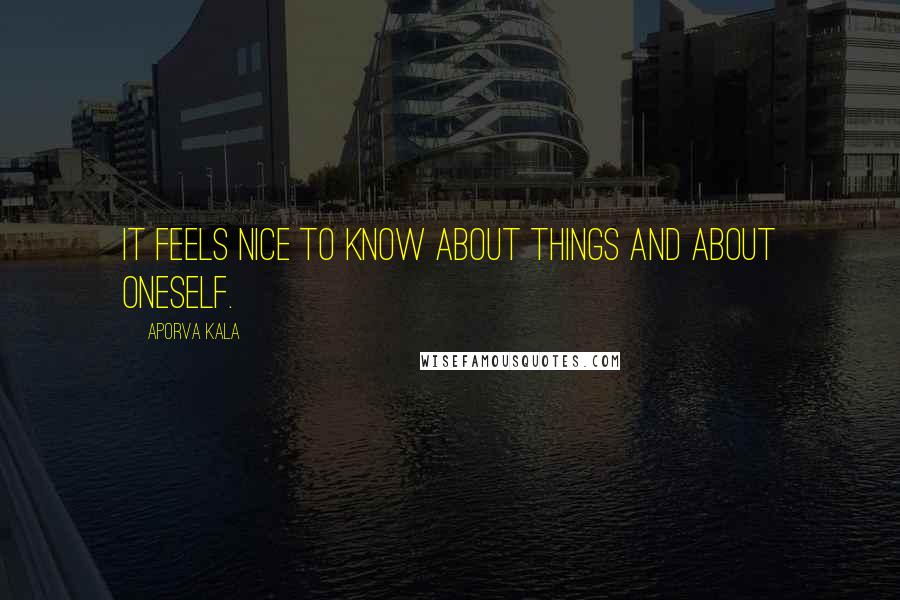 Aporva Kala Quotes: It feels nice to know about things and about oneself.