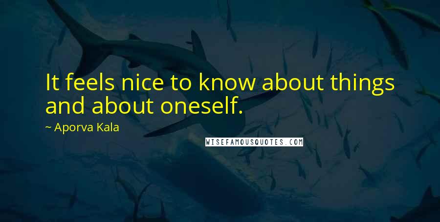 Aporva Kala Quotes: It feels nice to know about things and about oneself.