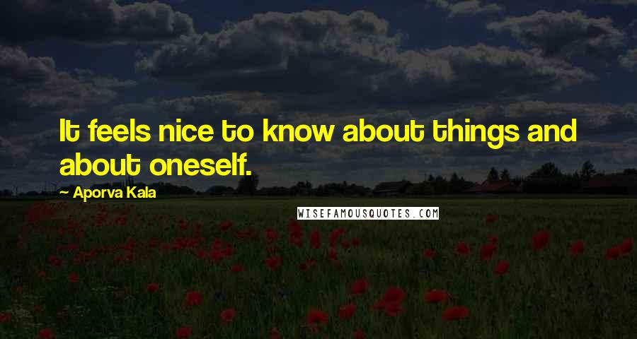 Aporva Kala Quotes: It feels nice to know about things and about oneself.