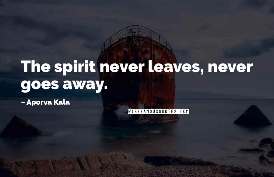 Aporva Kala Quotes: The spirit never leaves, never goes away.