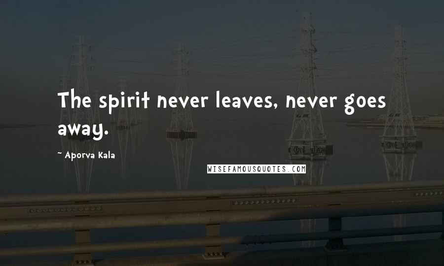 Aporva Kala Quotes: The spirit never leaves, never goes away.