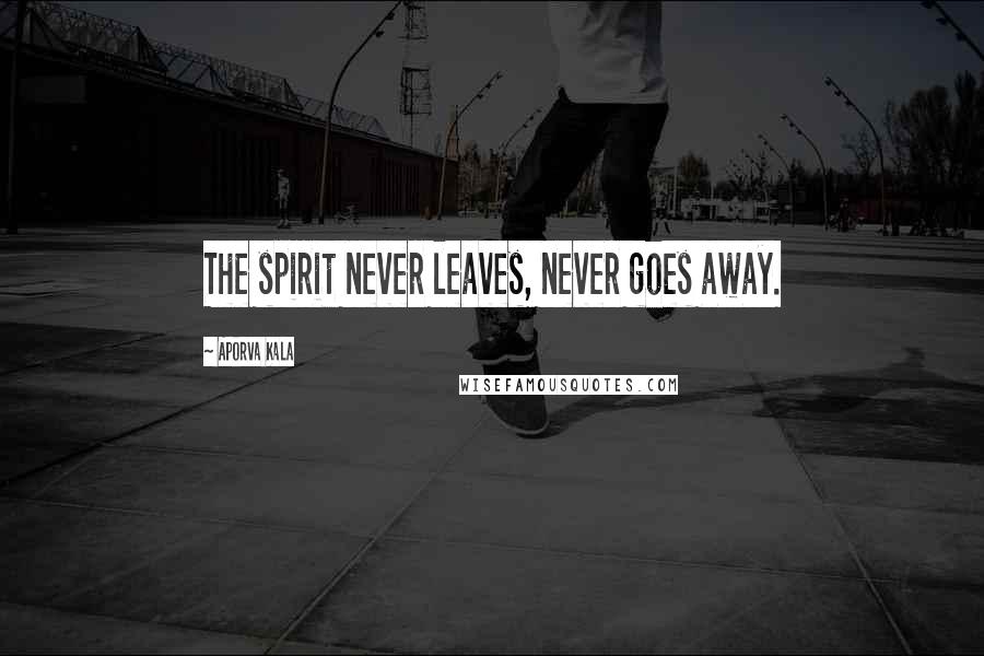 Aporva Kala Quotes: The spirit never leaves, never goes away.