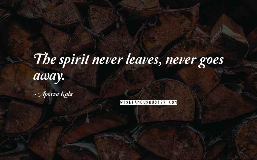 Aporva Kala Quotes: The spirit never leaves, never goes away.
