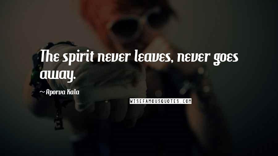 Aporva Kala Quotes: The spirit never leaves, never goes away.