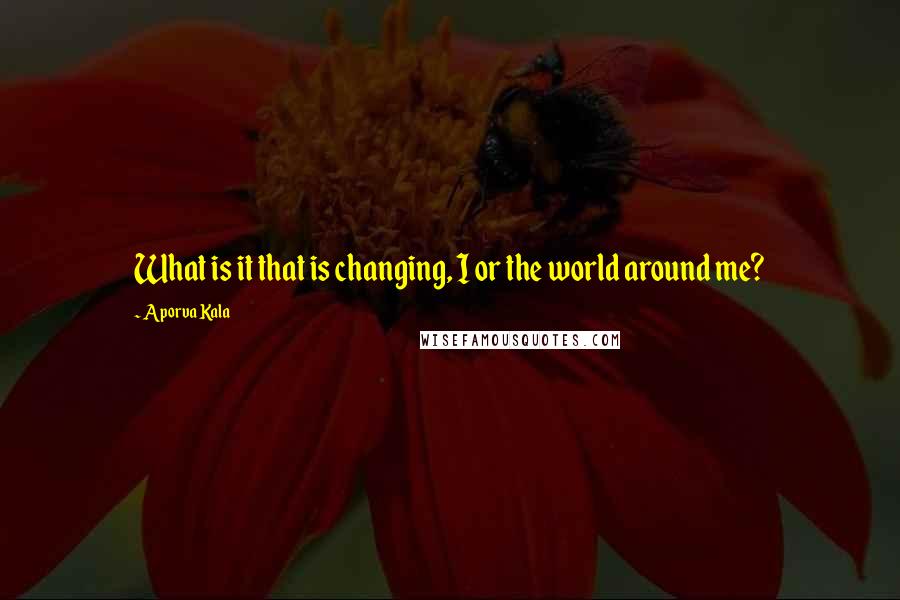 Aporva Kala Quotes: What is it that is changing, I or the world around me?