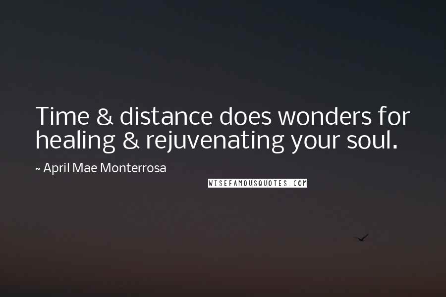 April Mae Monterrosa Quotes: Time & distance does wonders for healing & rejuvenating your soul.