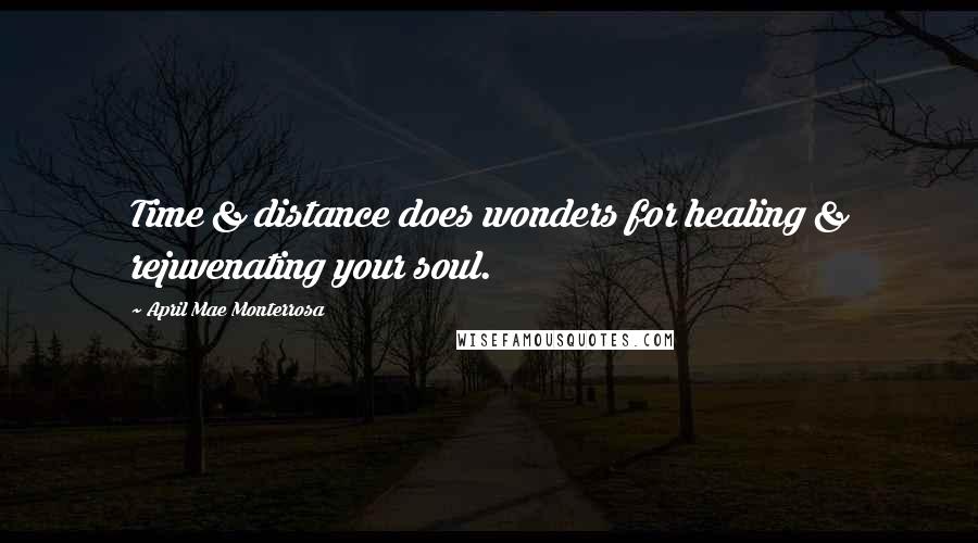 April Mae Monterrosa Quotes: Time & distance does wonders for healing & rejuvenating your soul.